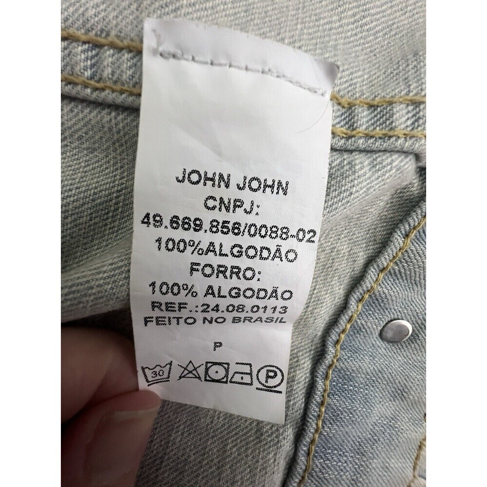 John John Denim Jacket‎ Light Wash Small Distressed Made In Heaven - Picture 7 of 11